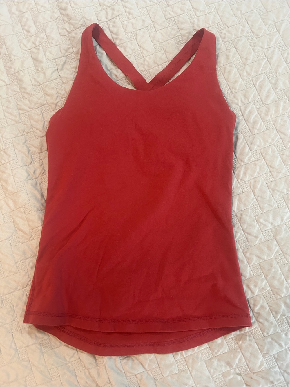 Prana Dusty Red Cross-Back Tank Top